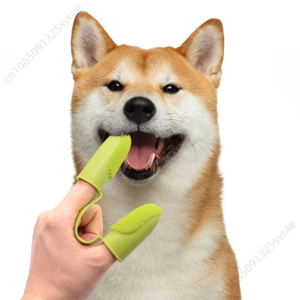 Dog Soft Double Finger Toothbrush